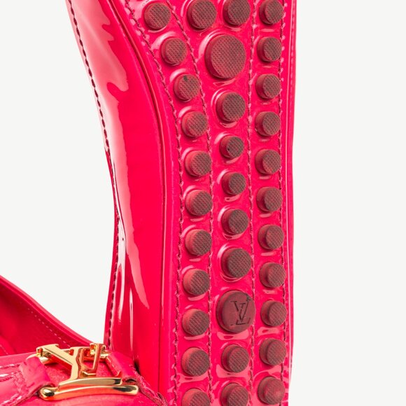 Louis Vuitton Rose Pop LV Oxford Patent Ballerina Flats - Picture 6 of 11